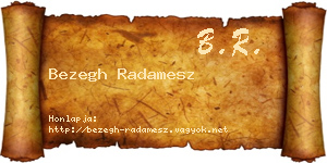 Bezegh Radamesz névjegykártya